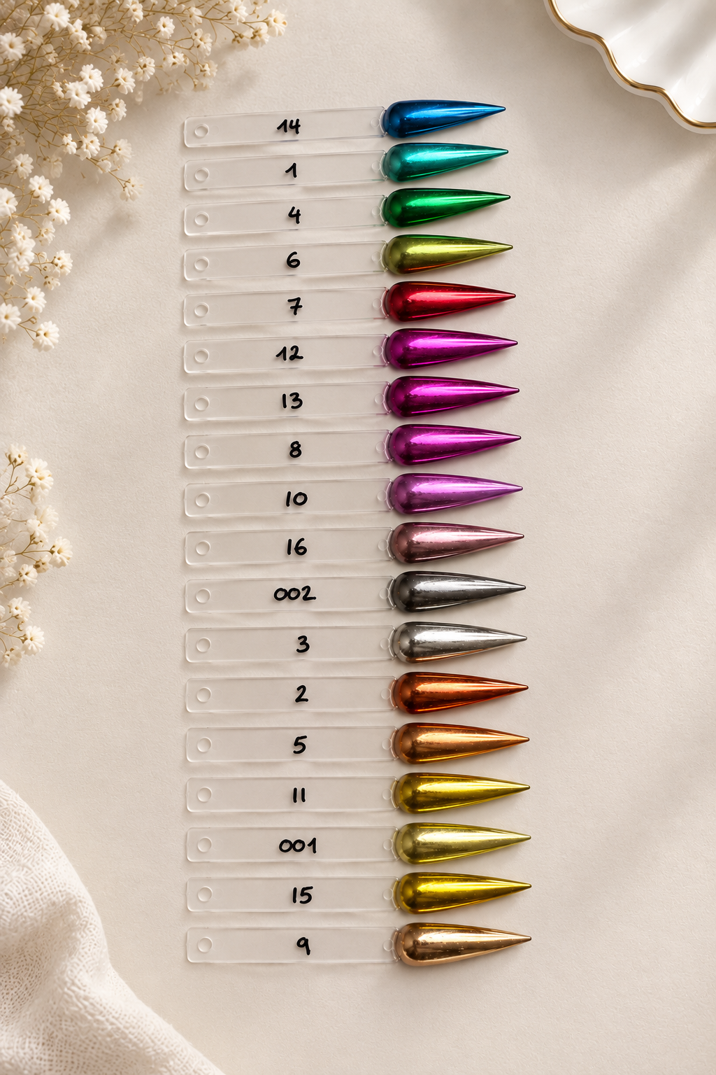 Nuancier des effets chromés Nails by Nadège